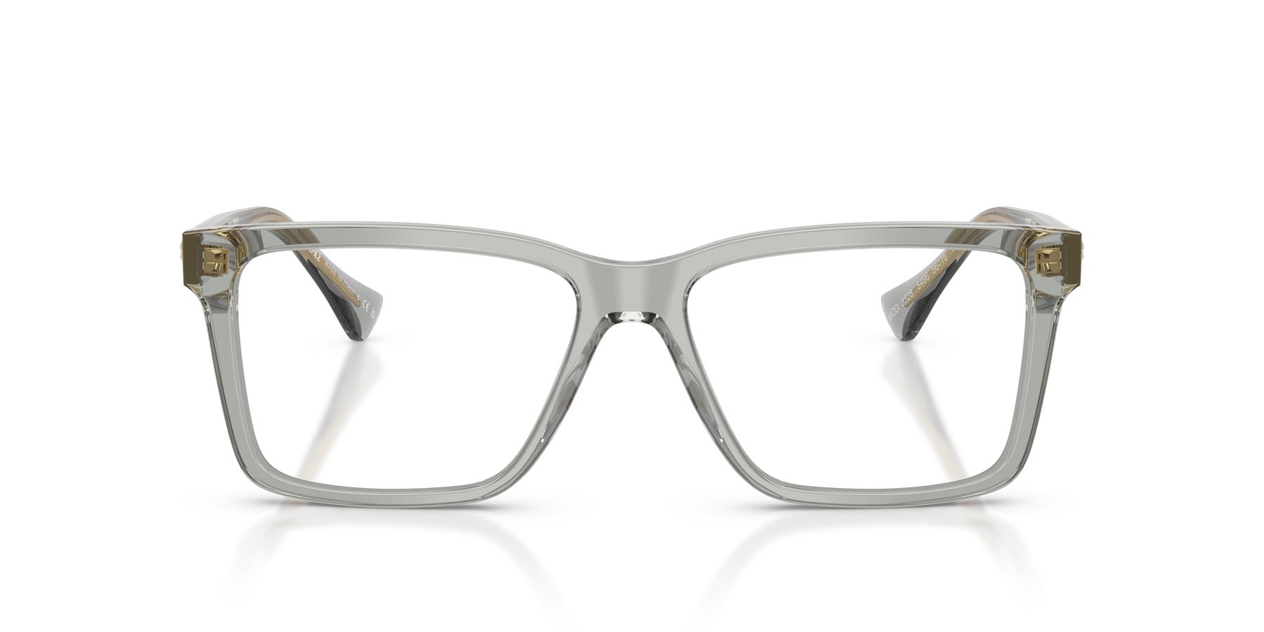 Occhiali da vista Versace VE 3328 (5496) colore grigio trasparente forma rettangolare lenti lente demo