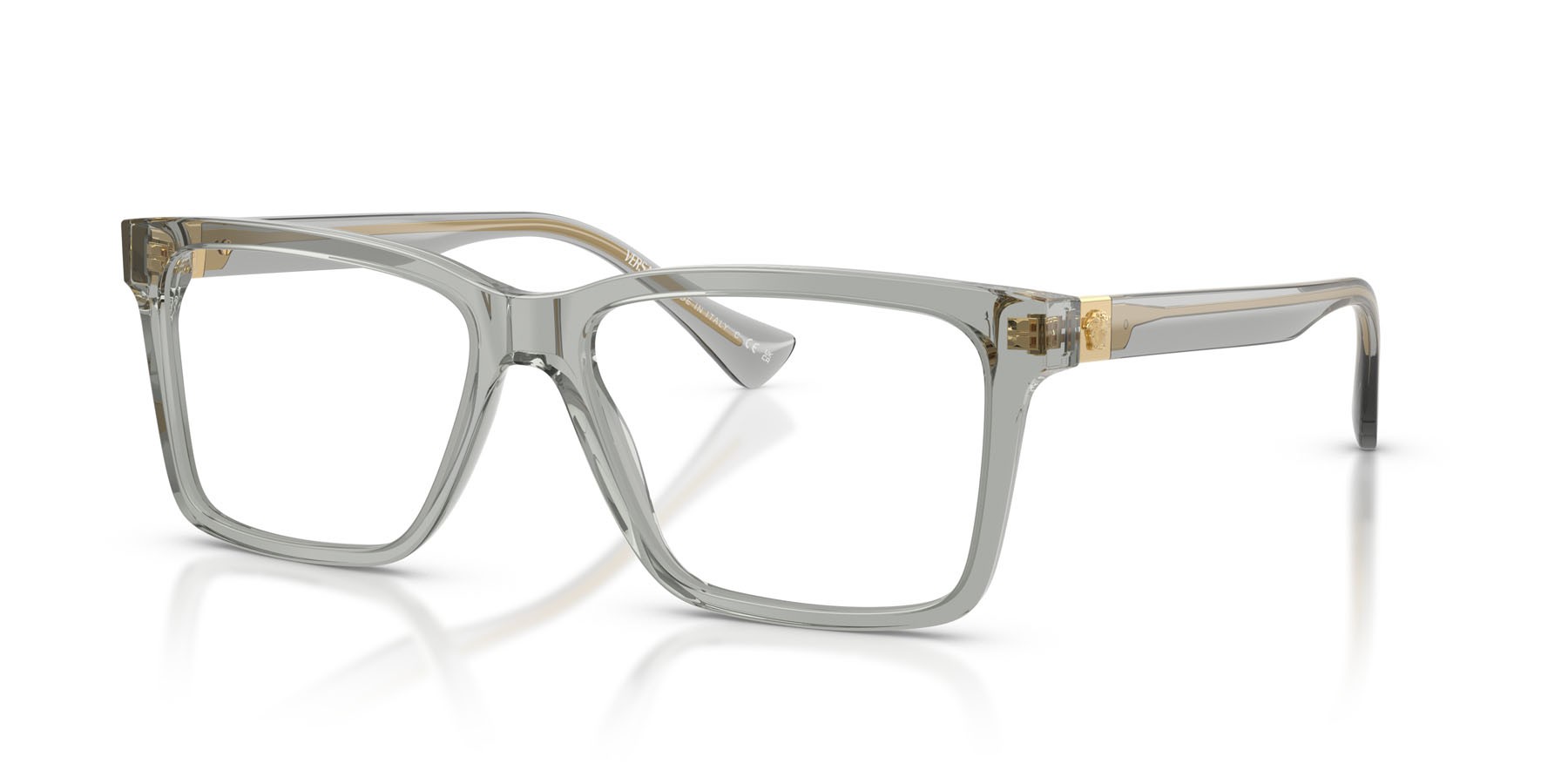 Occhiali da vista Versace VE 3328 (5496) colore grigio trasparente forma rettangolare lenti lente demo