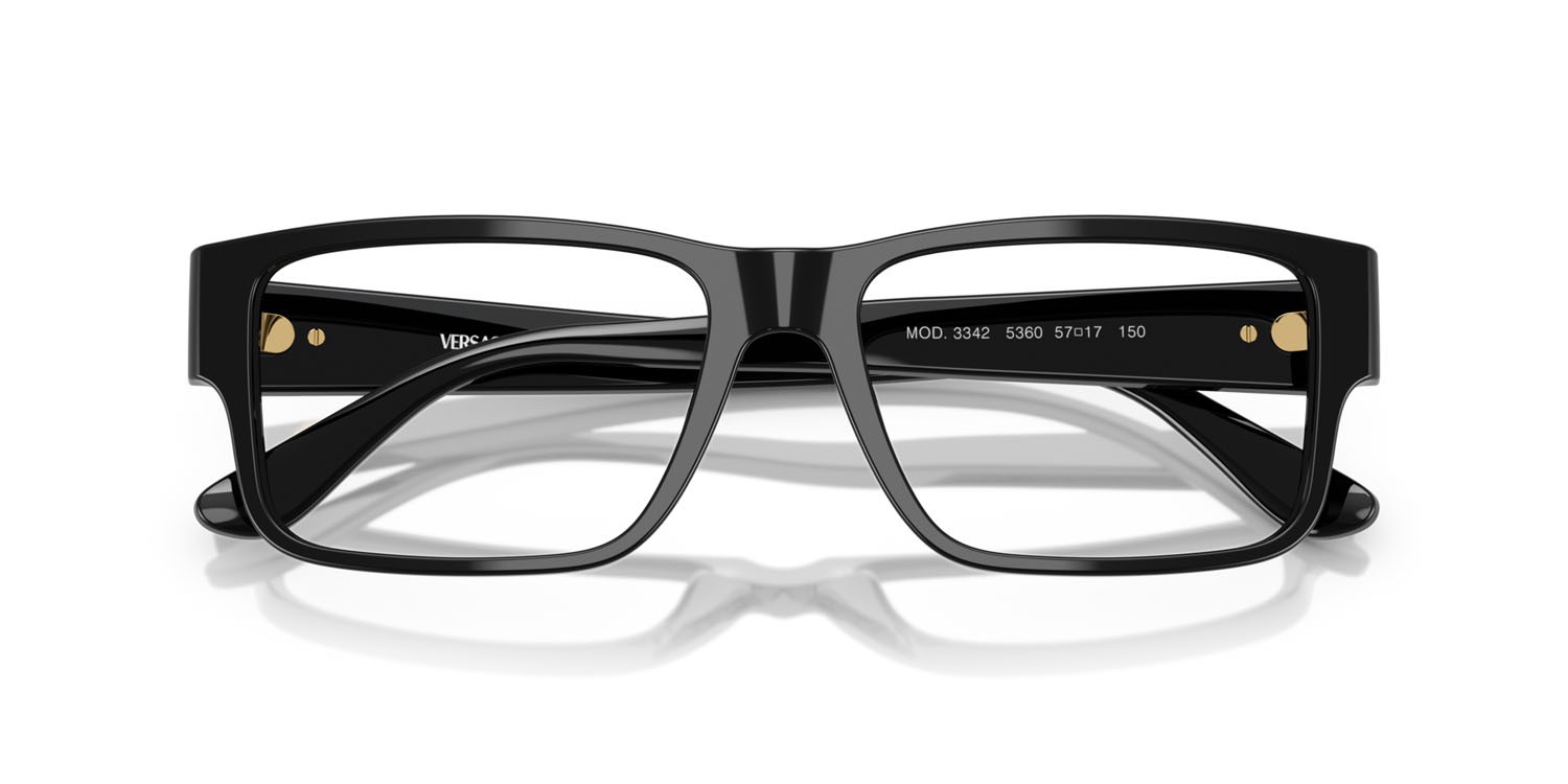 Occhiali da vista Versace VE 3342 (5360) colore nero forma rettangolare lenti lente demo
