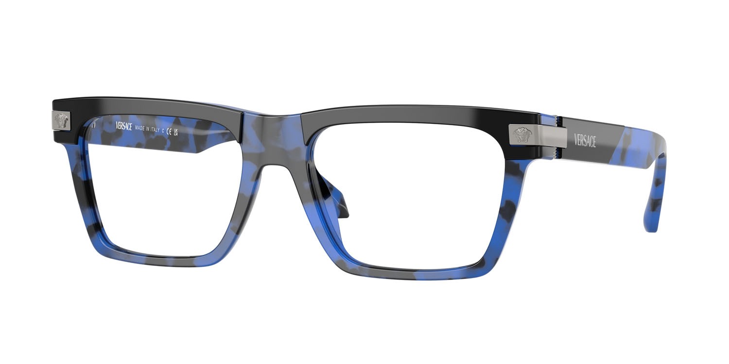 Occhiali da vista Versace VE 3354 (5460) colore nero top/blu havana forma rettangolare lenti lente demo