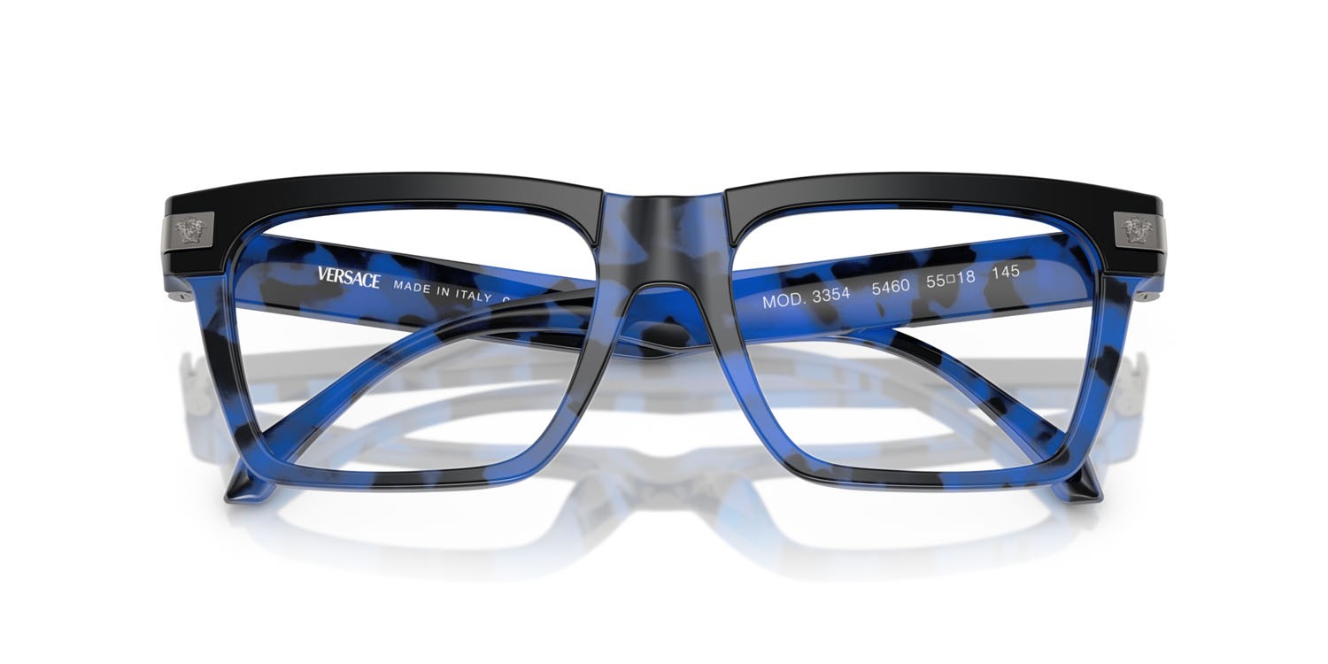 Occhiali da vista Versace VE 3354 (5460) colore nero top/blu havana forma rettangolare lenti lente demo