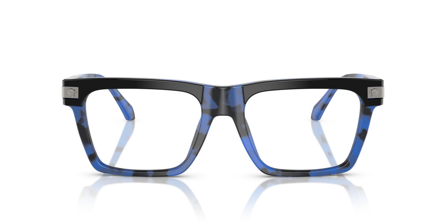 Occhiali da vista Versace VE 3354 (5460) colore nero top/blu havana forma rettangolare lenti lente demo