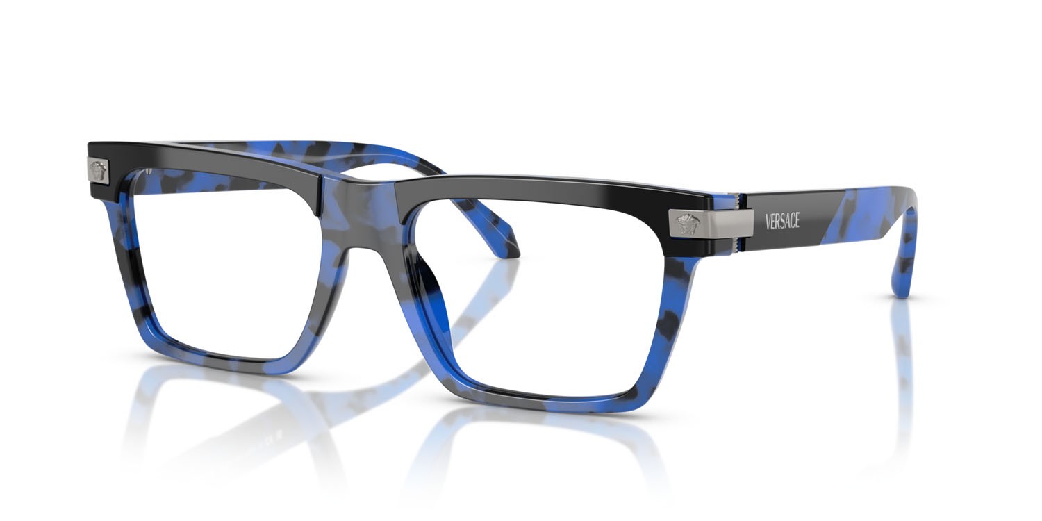 Occhiali da vista Versace VE 3354 (5460) colore nero top/blu havana forma rettangolare lenti lente demo