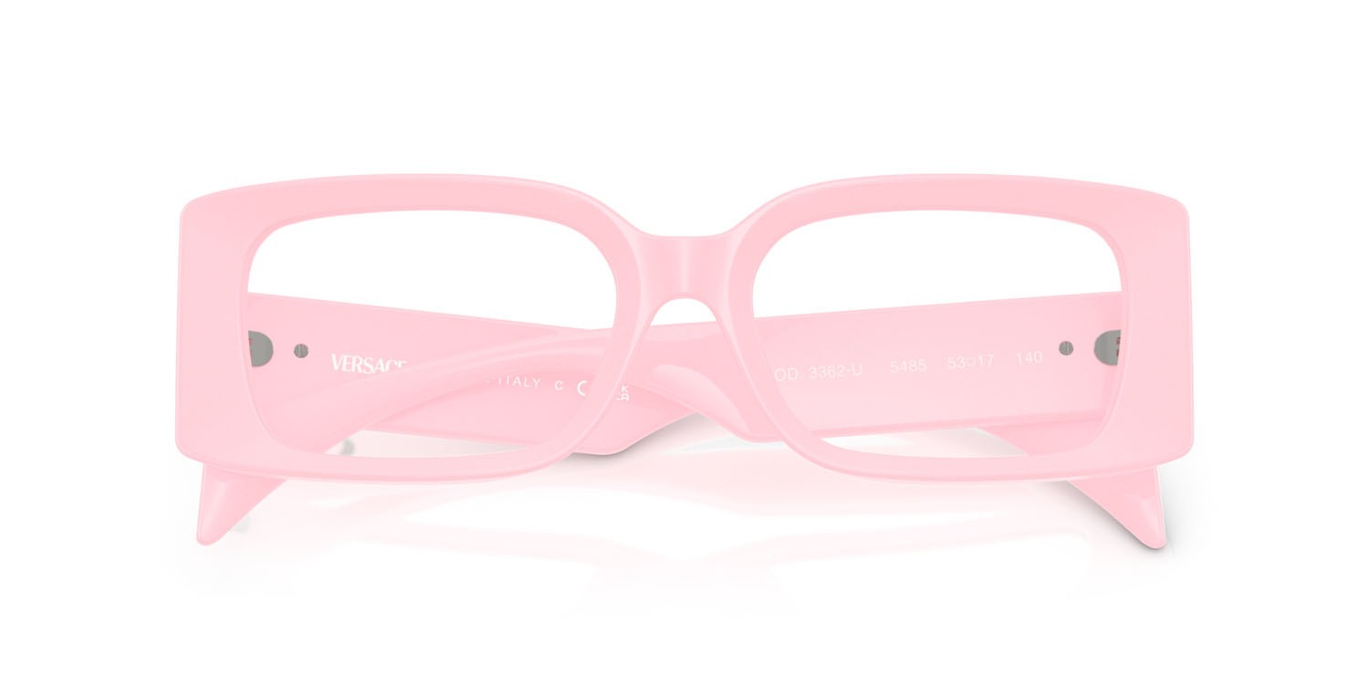 Occhiali da vista Versace VE 3362U (5485) colore rosa forma rettangolare lenti lente demo
