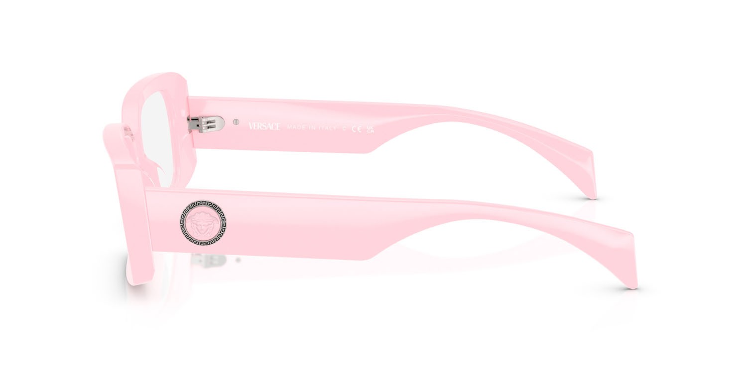 Occhiali da vista Versace VE 3362U (5485) colore rosa forma rettangolare lenti lente demo