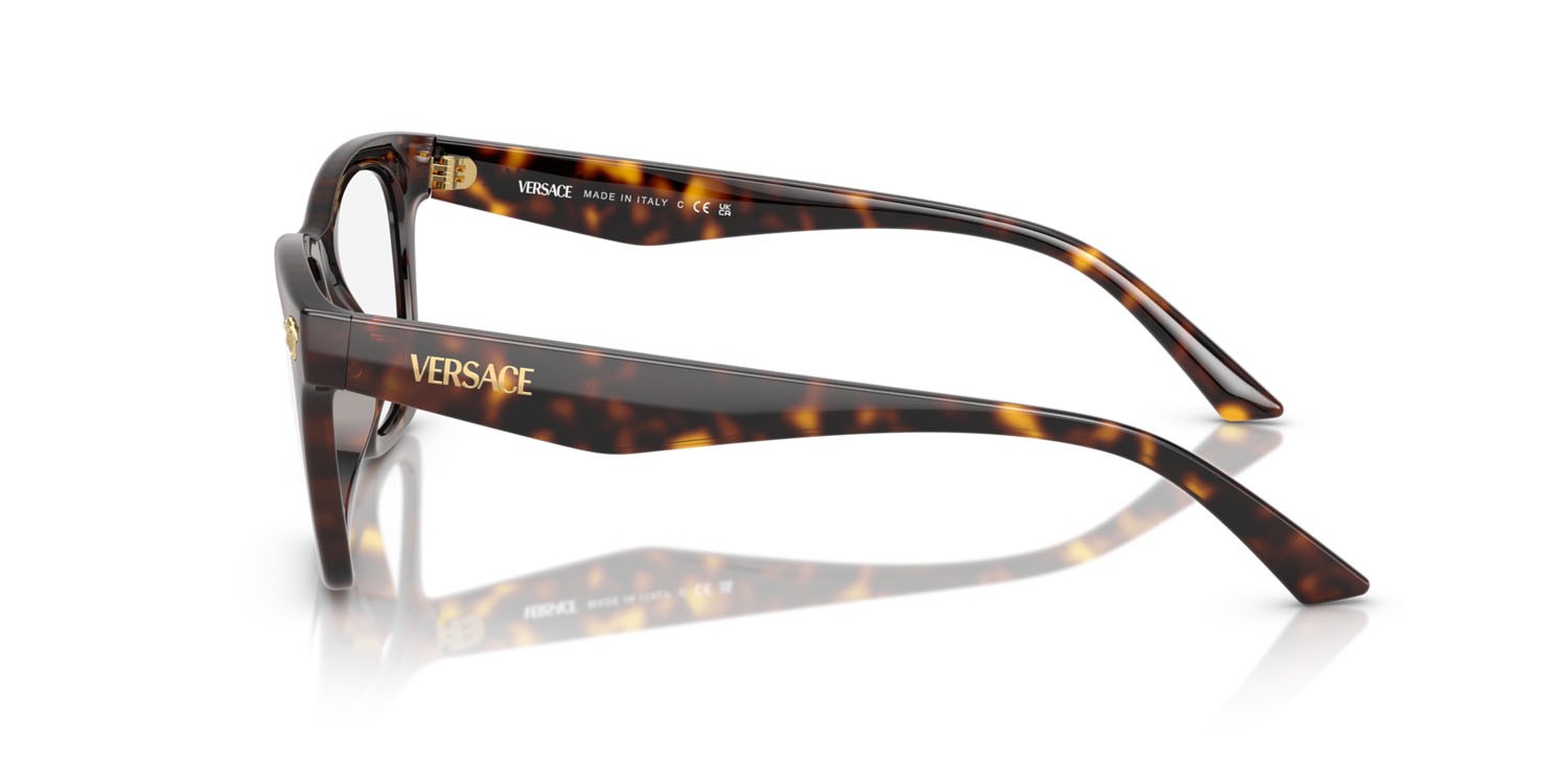 Occhiali da vista Versace VE 3363U (108) colore havana forma quadrato lenti lente demo
