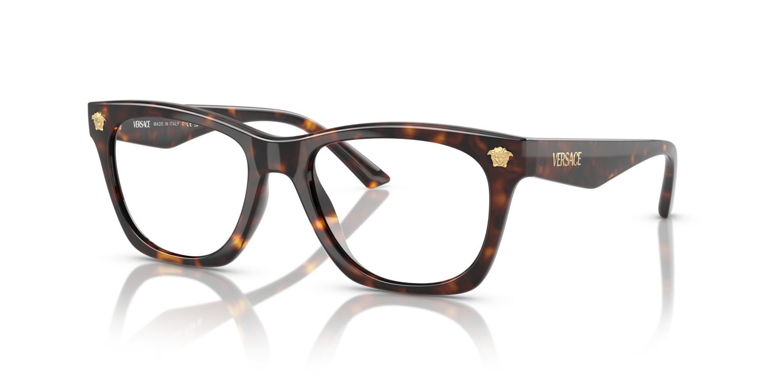 Occhiali da vista Versace VE 3363U (108) colore havana forma quadrato lenti lente demo