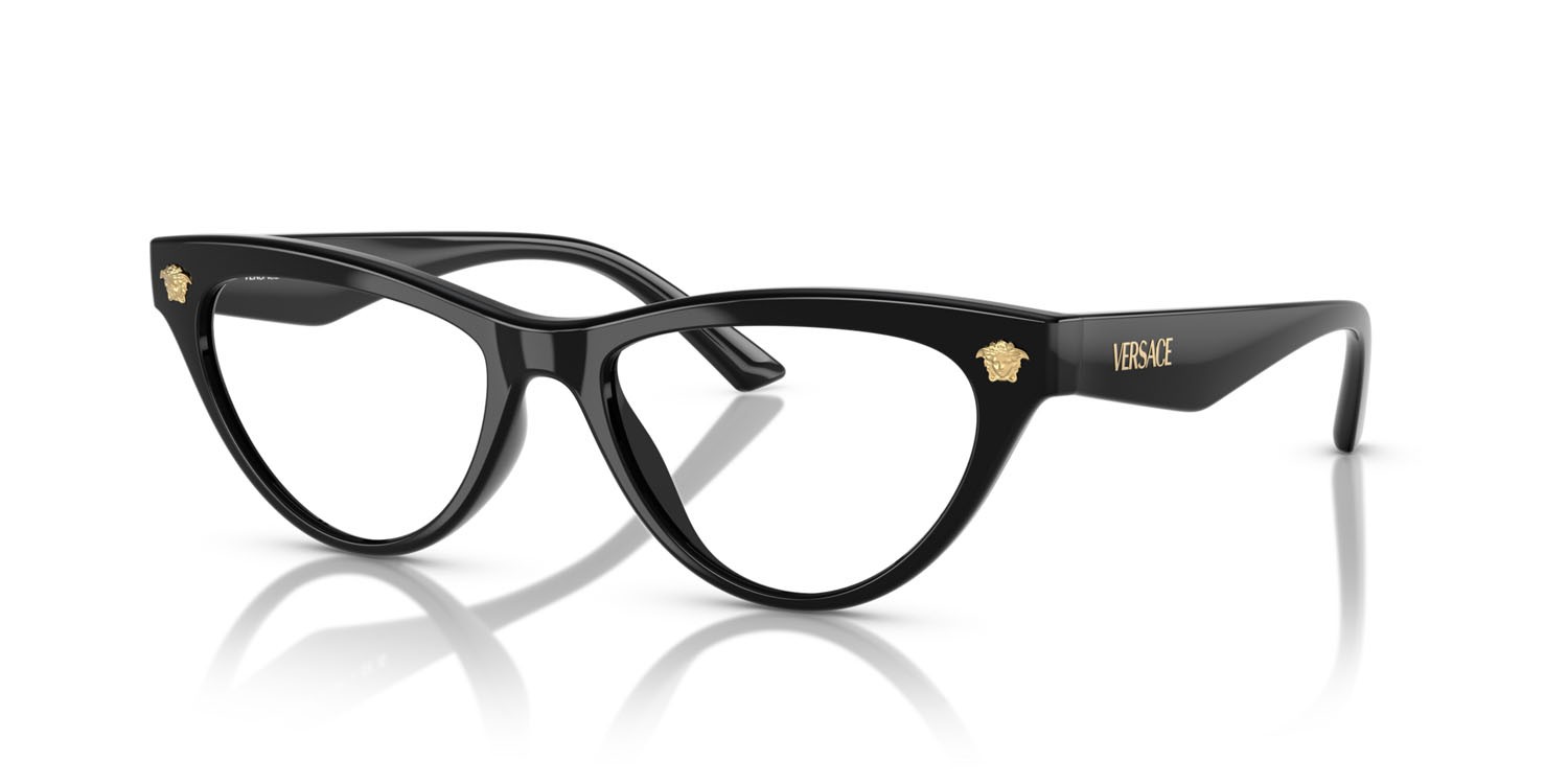 Eyeglasses Versace VE 3364U (GB1) color nero shape cat eye lenses lente demo