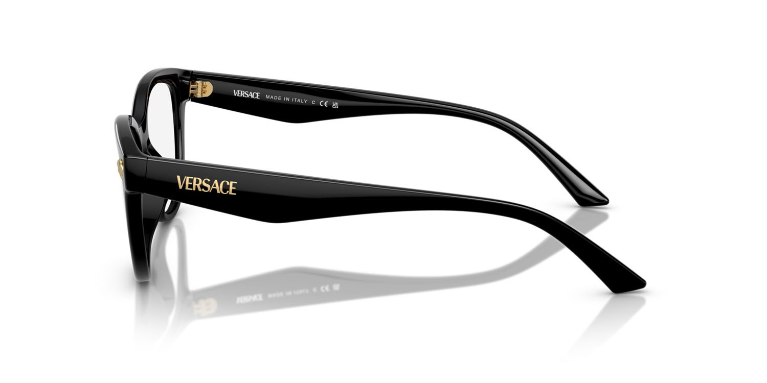 Eyeglasses Versace VE 3365U (GB1) color nero shape cat eye lenses lente demo