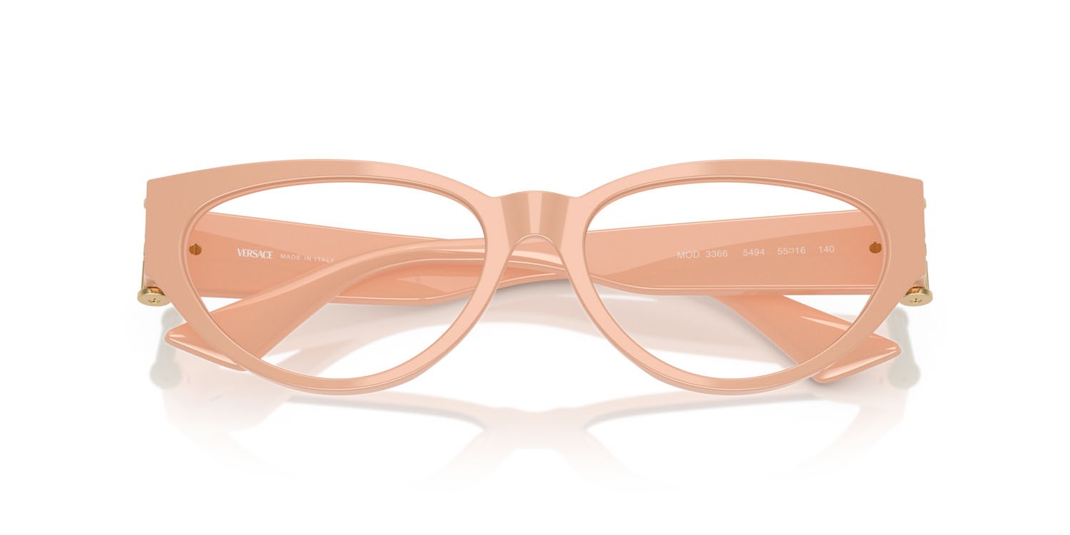 Eyeglasses Versace VE 3366 (5494) color nude shape cat eye lenses lente demo