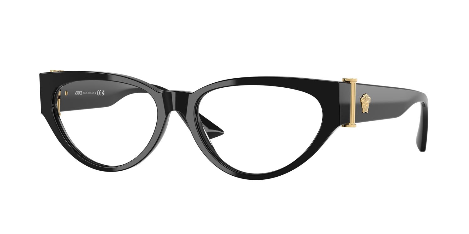 Eyeglasses Versace VE 3366 (GB1) color nero shape cat eye lenses lente demo