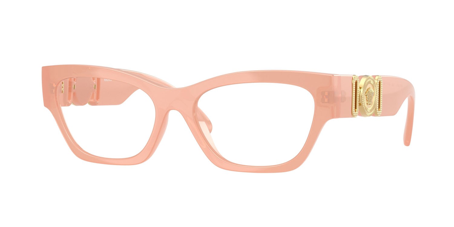 Eyeglasses Versace VE 3367U (5392) color rosa opalino shape cat eye lenses lente demo