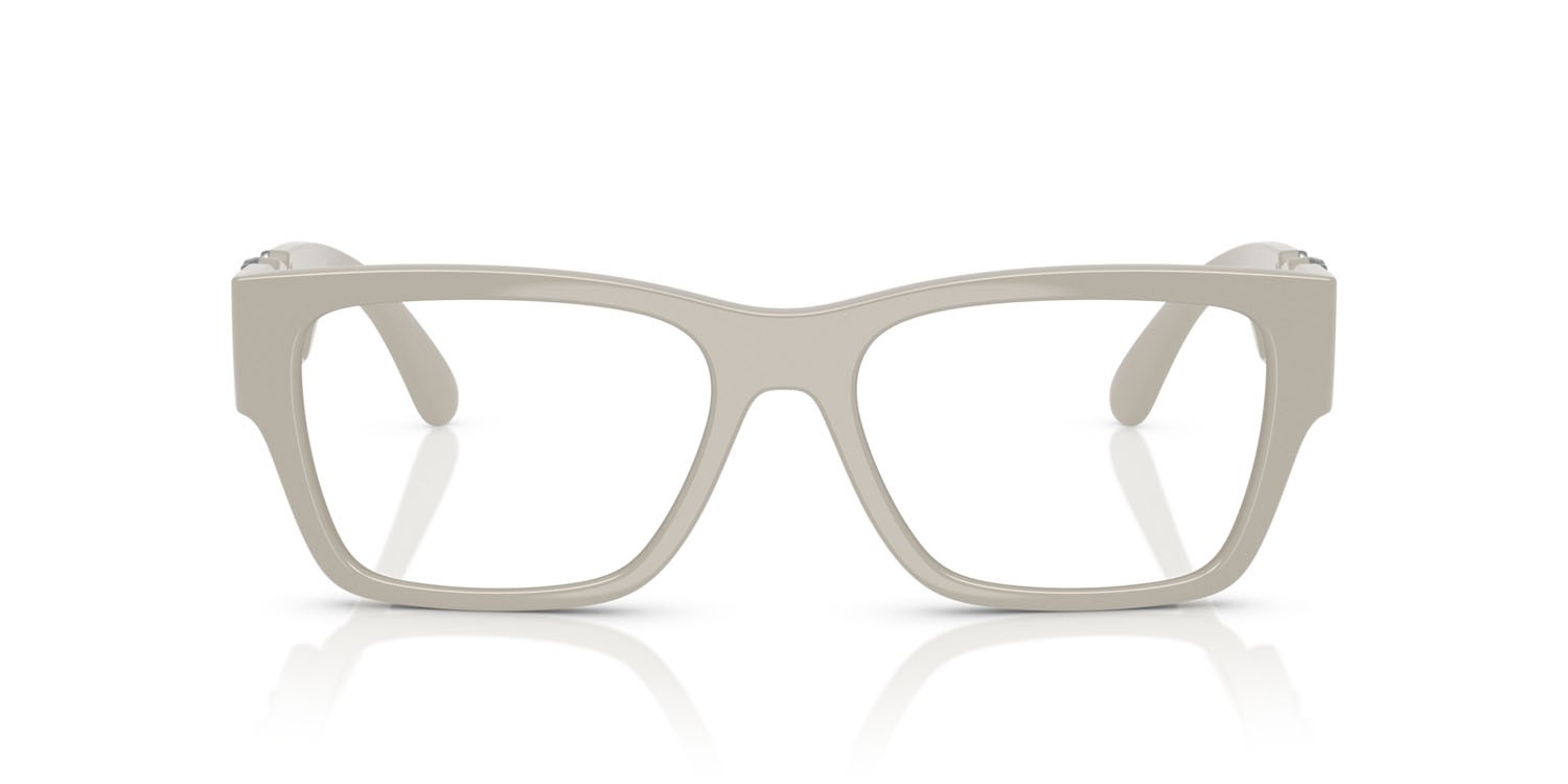 Occhiali da vista Versace VE 3368U (5501) colore grigio chiaro forma quadrato lenti lente demo