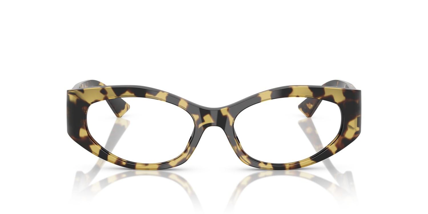 Eyeglasses Versace VE 3369 (777) color avana giallo marrone shape irregular lenses lente demo