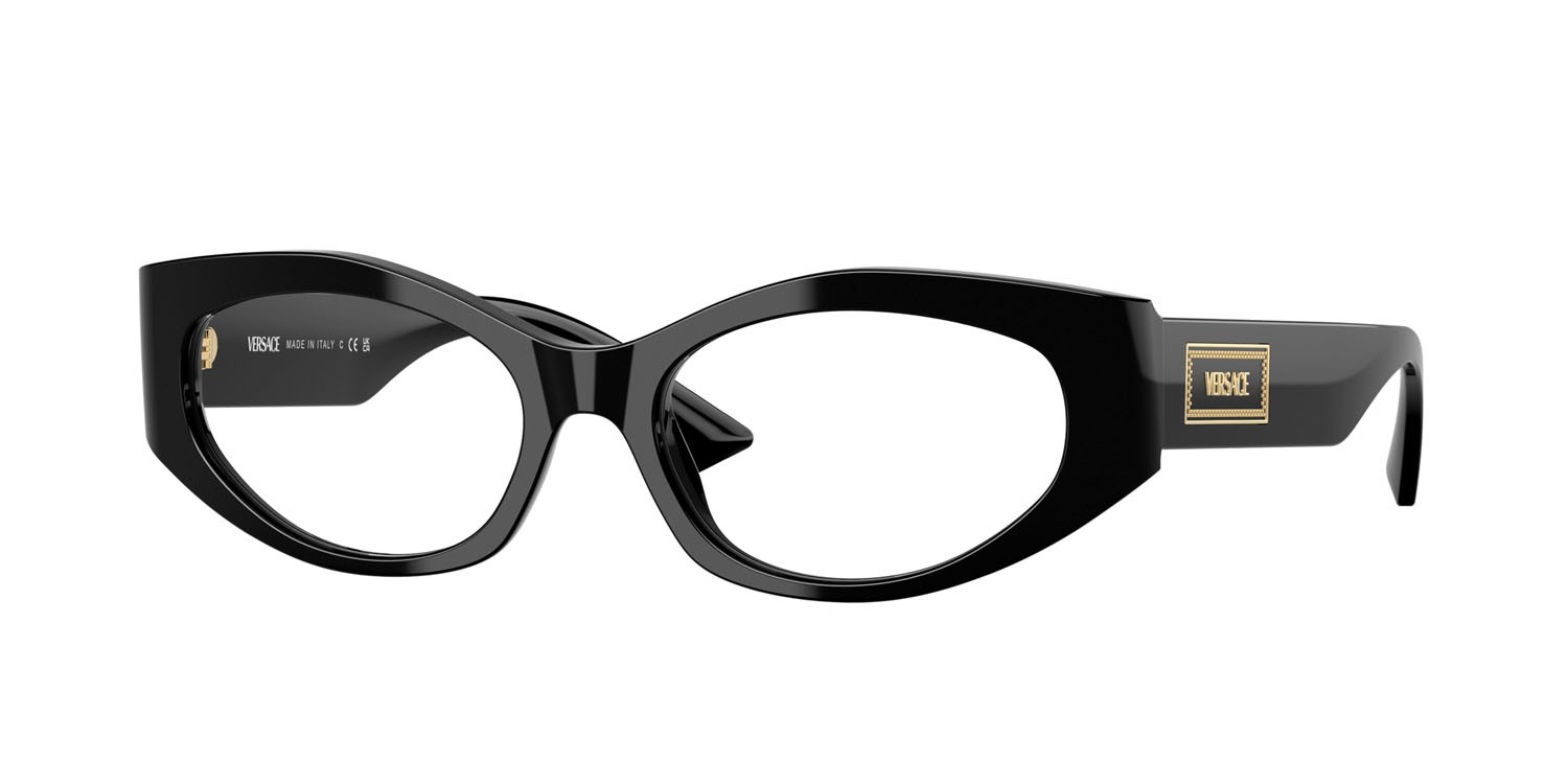 Eyeglasses Versace VE 3369 (GB1) color nero shape irregular lenses lente demo