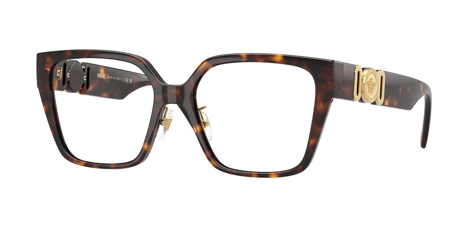 Eyeglasses Versace VE 3371D (108) color havana shape square lenses lente demo