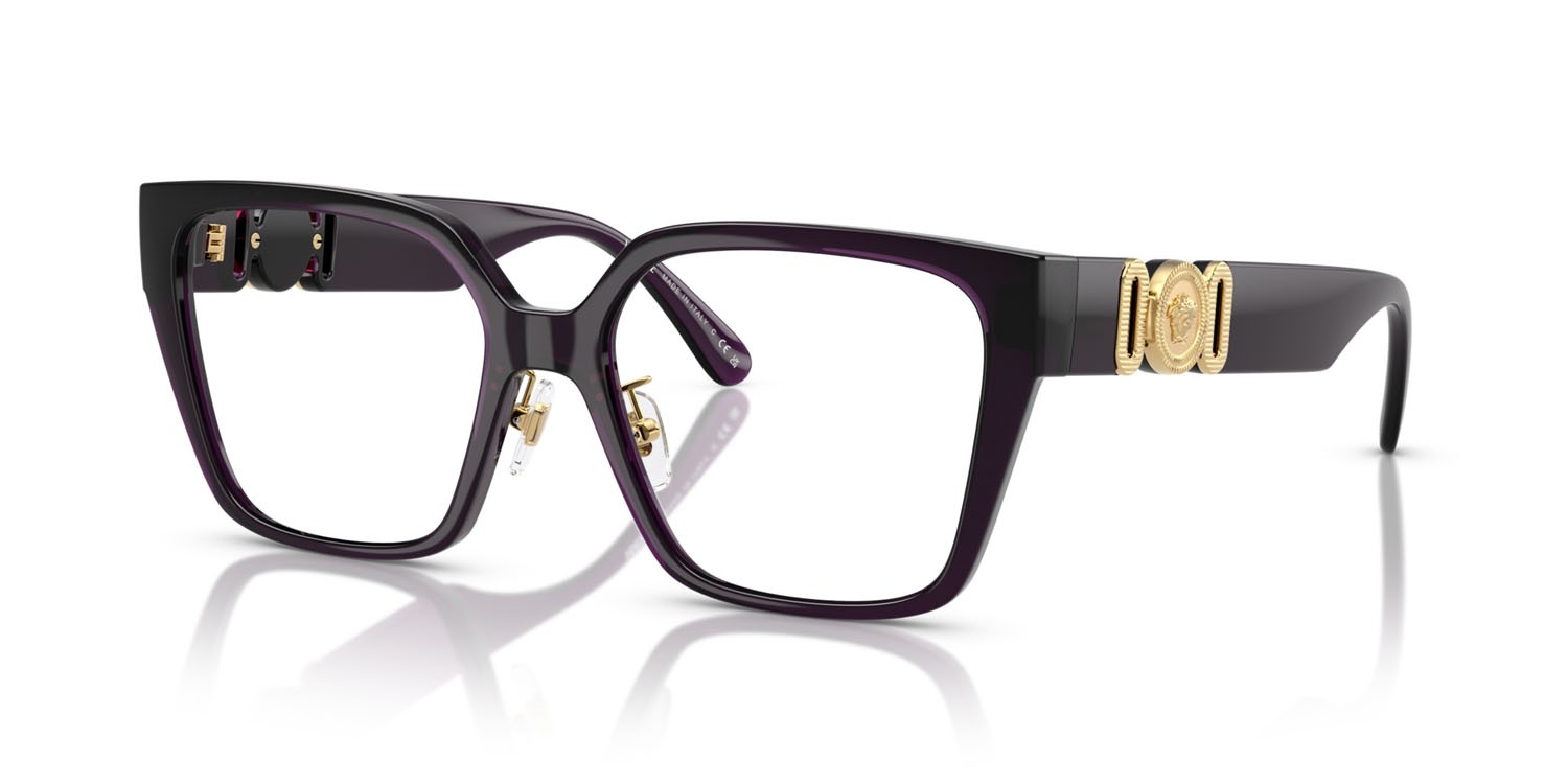 Eyeglasses Versace VE 3371D (5263) color rosso ciliegia shape square lenses lente demo
