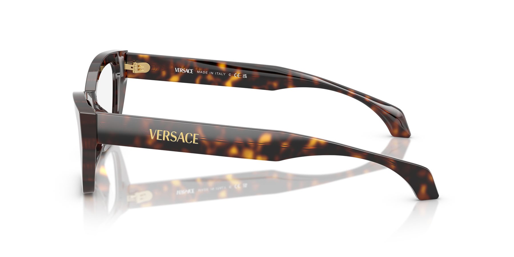 Eyeglasses Versace VE 3373U (108) color havana scuro shape cat eye lenses lente demo