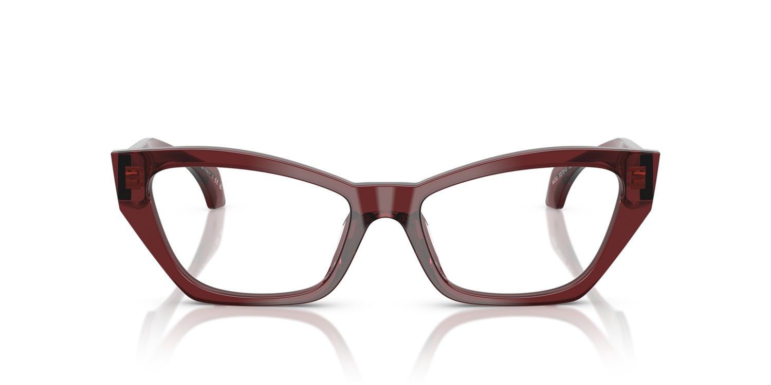 Eyeglasses Versace VE 3373U (5512) color bordeaux trasparente shape cat eye lenses lente demo