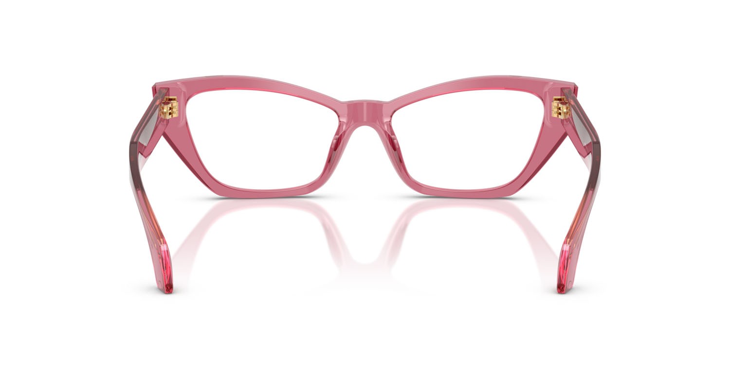 Eyeglasses Versace VE 3373U (5516) color rosa trasparente shape cat eye lenses lente demo
