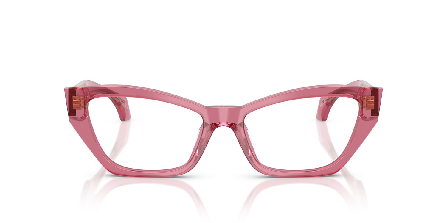 Eyeglasses Versace VE 3373U (5516) color rosa trasparente shape cat eye lenses lente demo
