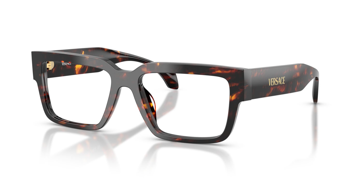 Eyeglasses Versace VE 3374U (5509) color havana shape rectangle lenses lente demo