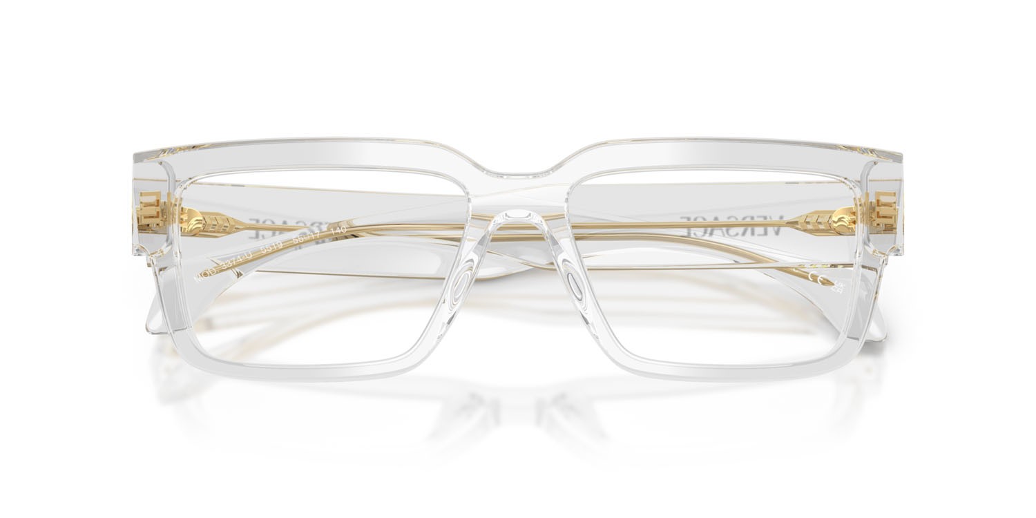Eyeglasses Versace VE 3374U (5519) color light transparent grey shape rectangle lenses lente demo
