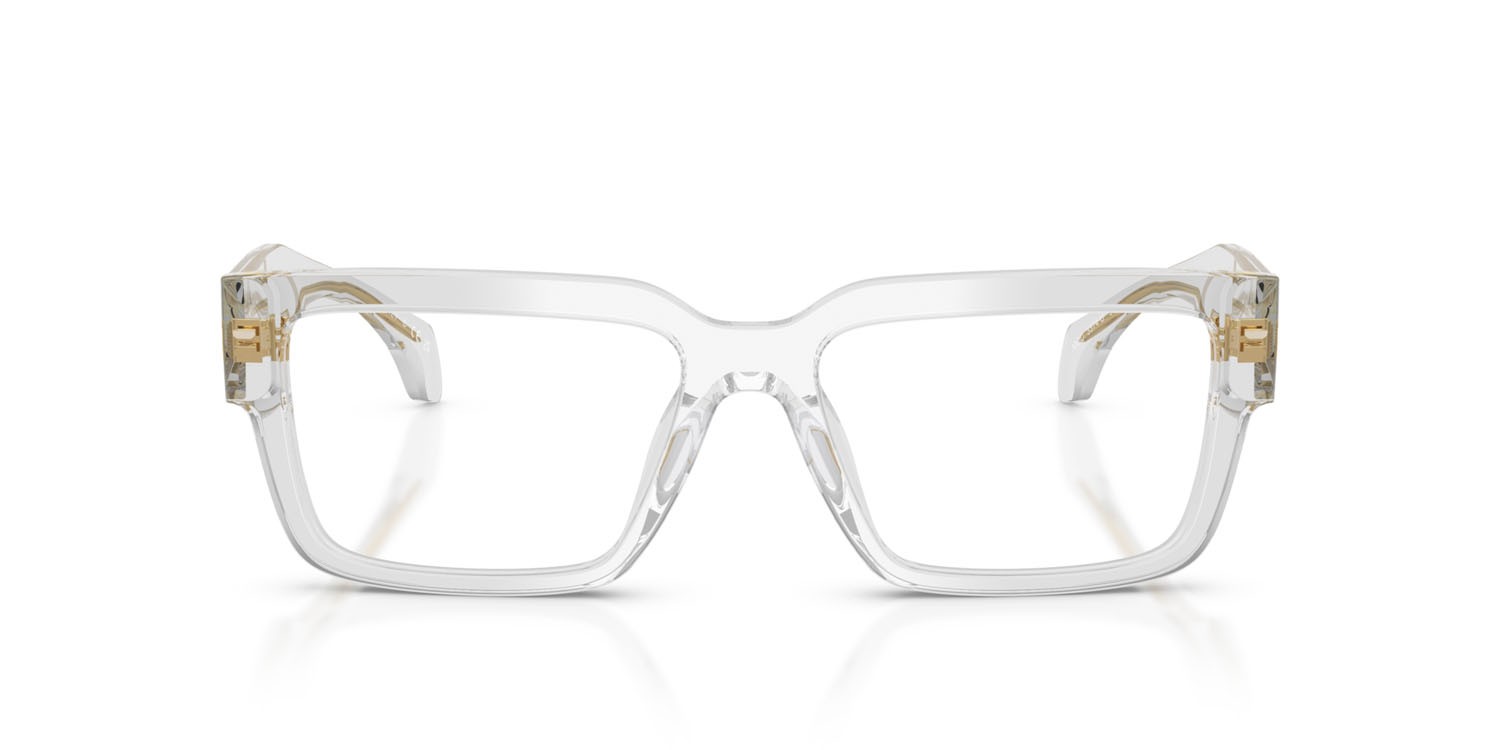 Eyeglasses Versace VE 3374U (5519) color light transparent grey shape rectangle lenses lente demo