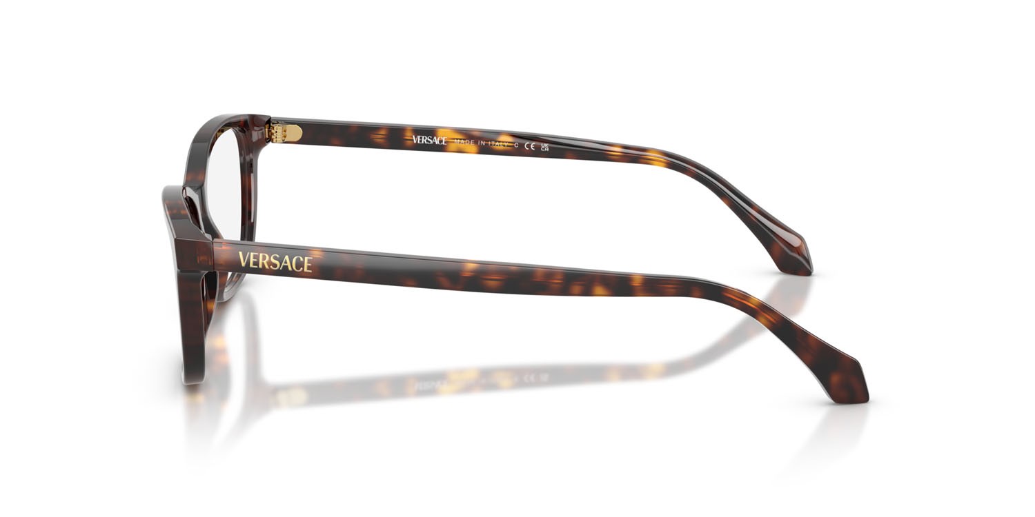 Eyeglasses Versace VE 3375 (108) color havana scuro shape cat eye lenses lente demo