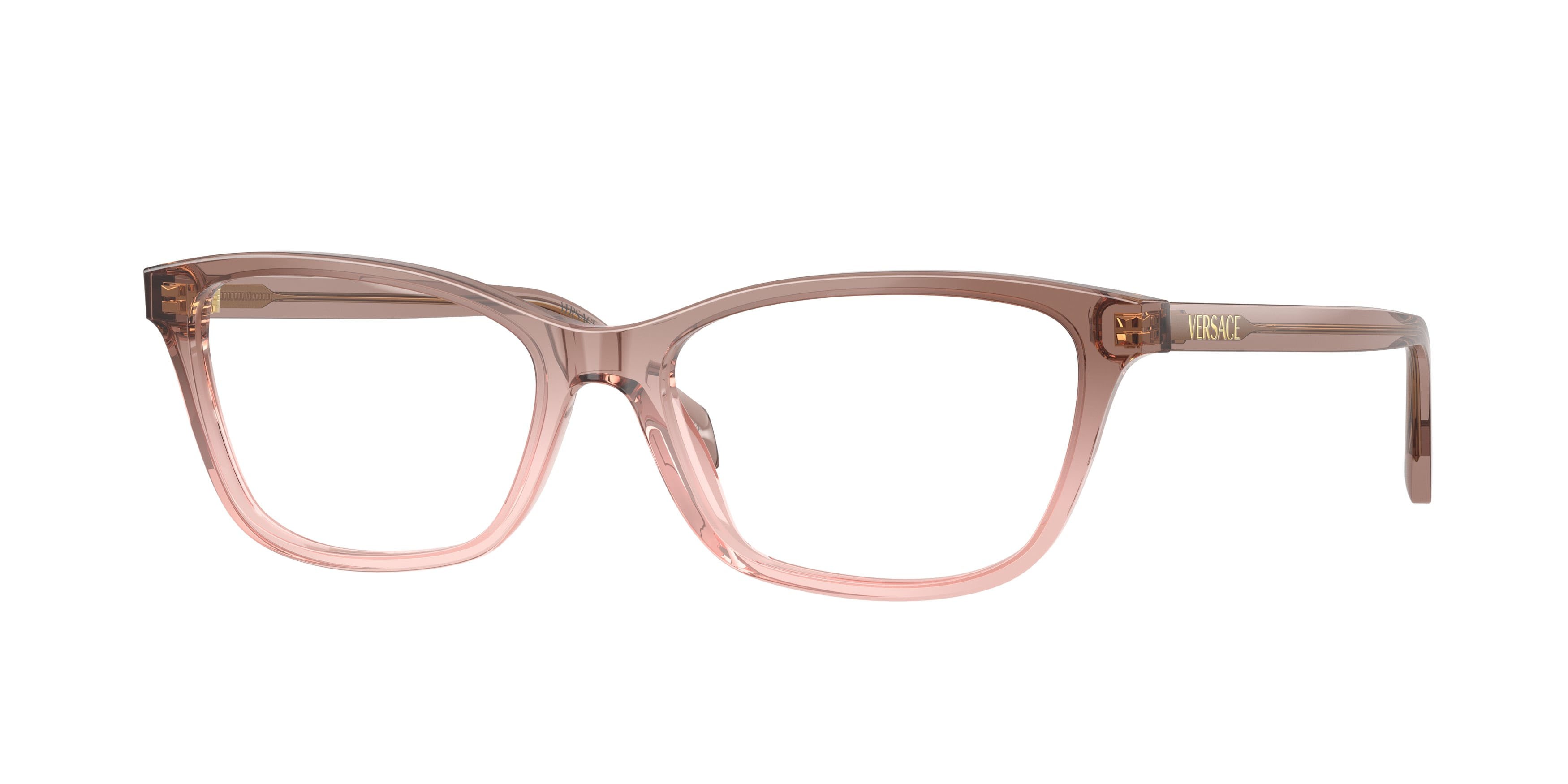 Eyeglasses Versace VE 3375 (5435) color marrone/rosa shape cat eye lenses lente demo