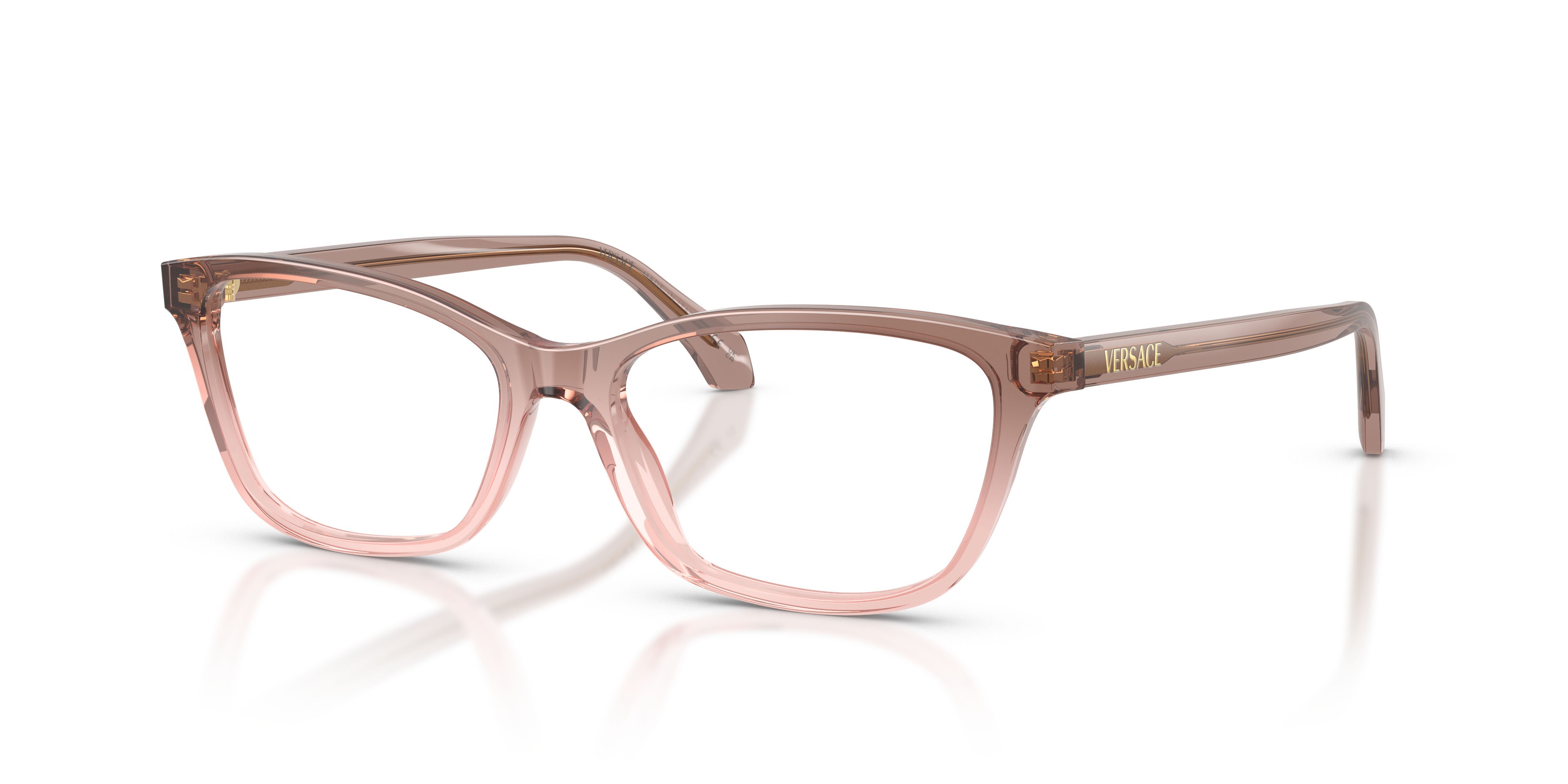 Eyeglasses Versace VE 3375 (5435) color marrone/rosa shape cat eye lenses lente demo