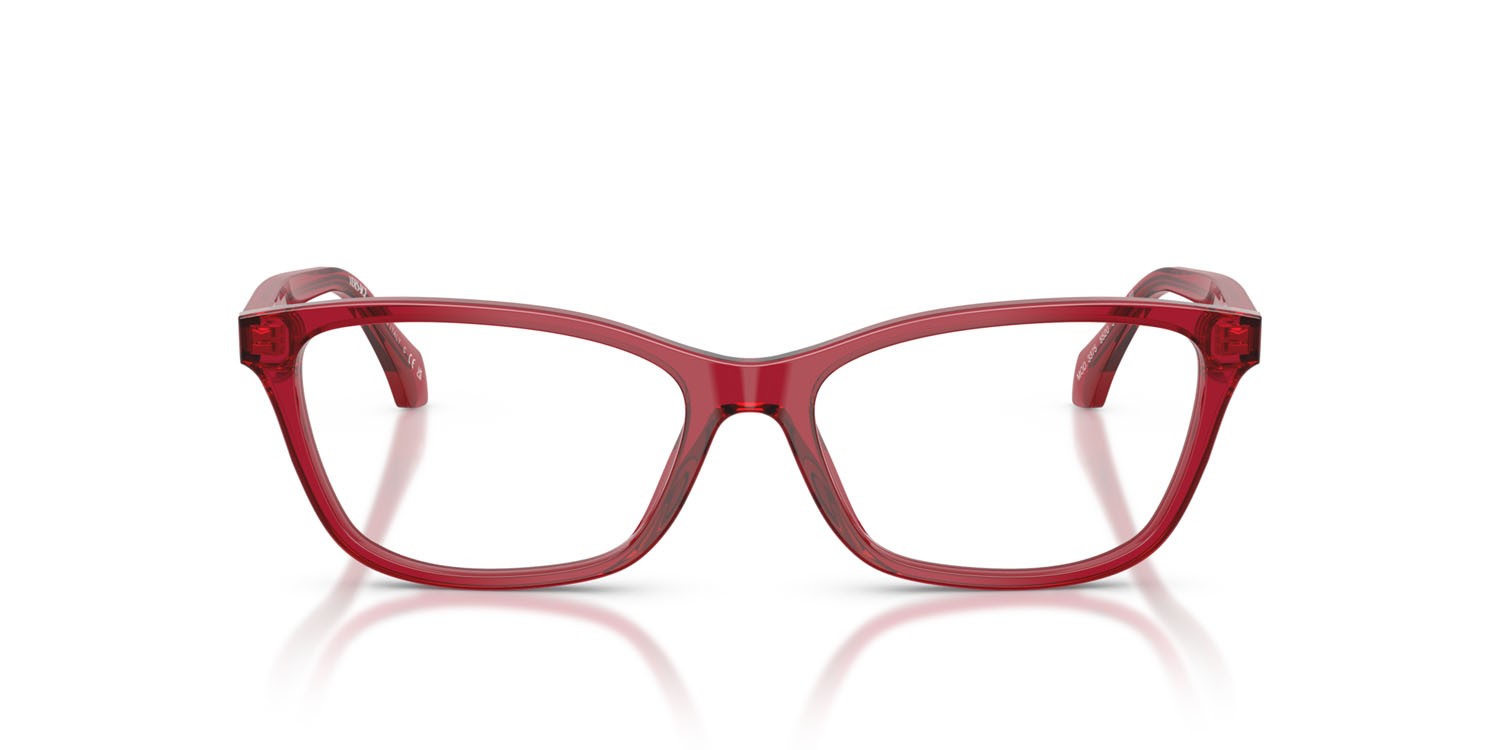 Eyeglasses Versace VE 3375 (5520) color rosso trasparente shape cat eye lenses lente demo