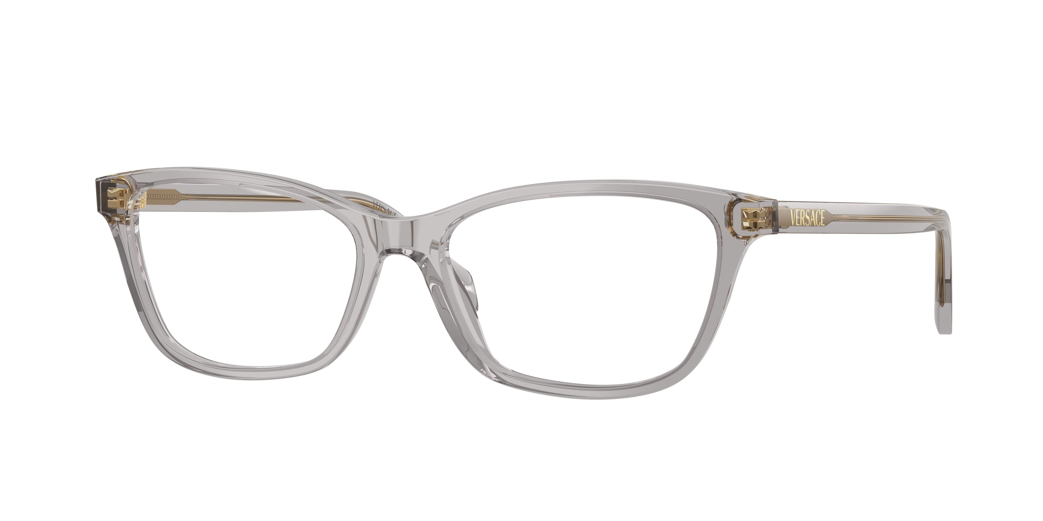 Occhiali da vista Versace VE 3375 (593) colore light transparent grey forma cat eye lenti lente demo