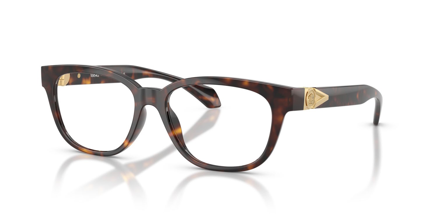 Occhiali da vista Versace VE 3376U (108) colore havana forma quadrato lenti lente demo