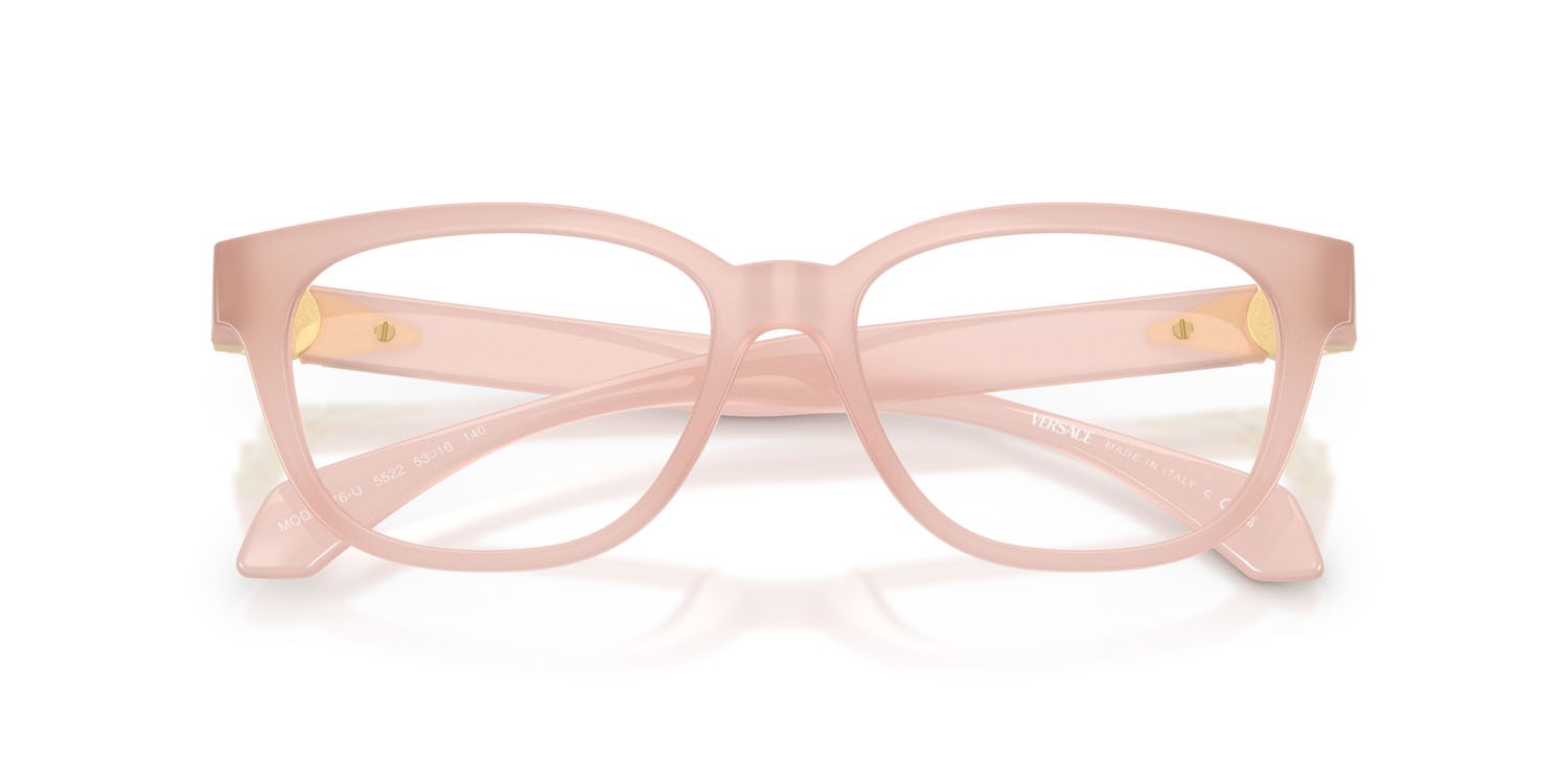 Occhiali da vista Versace VE 3376U (5522) colore rosa opale forma quadrato lenti lente demo