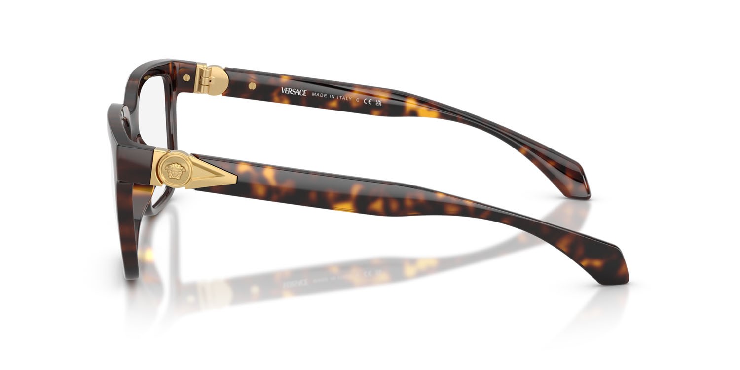 Occhiali da vista Versace VE 3377U (108) colore havana forma quadrato lenti lente demo