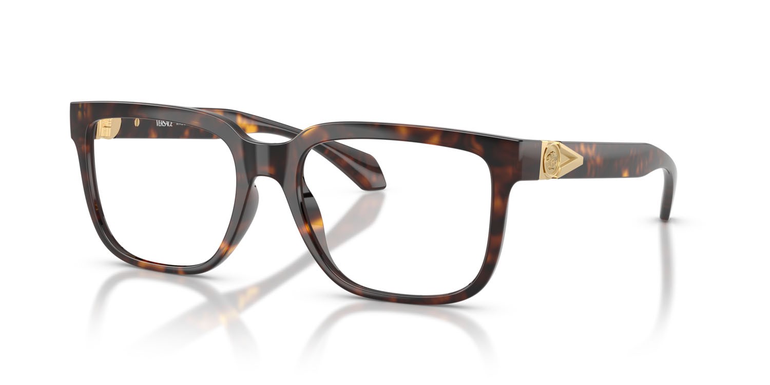 Occhiali da vista Versace VE 3377U (108) colore havana forma quadrato lenti lente demo