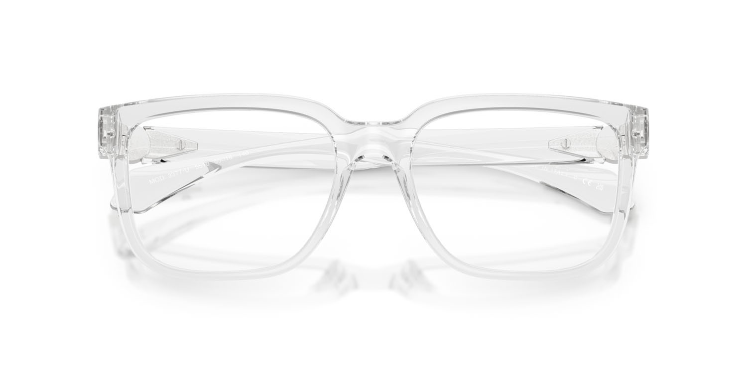 Brillen Versace VE 3377U (5510) farbe grigio chiaro trasparente form quadratisch gläser lente demo