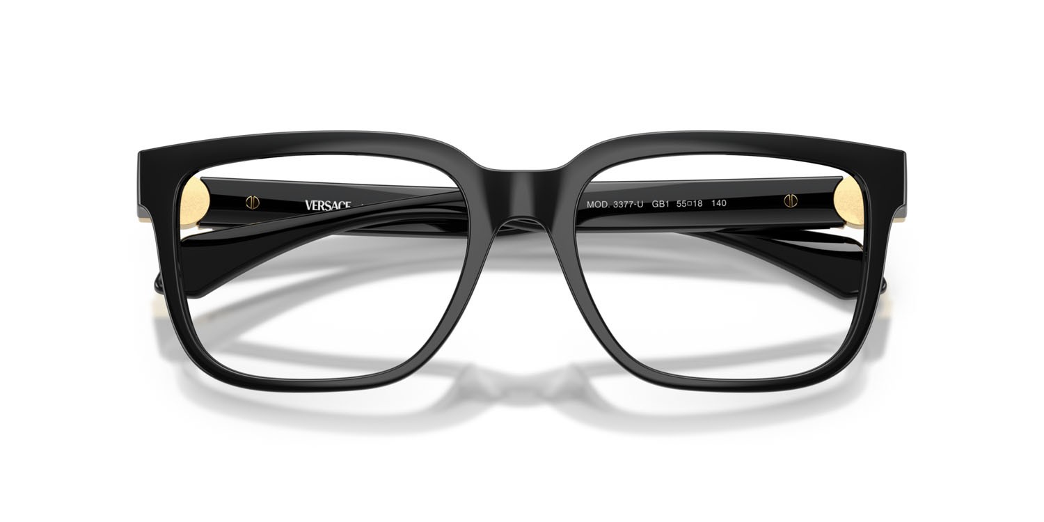 Eyeglasses Versace VE 3377U (GB1) color nero shape square lenses lente demo