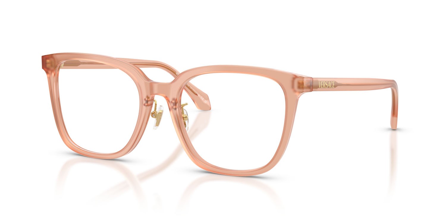 Eyeglasses Versace VE 3378D (5526) color pesca perlaceo shape square lenses lente demo