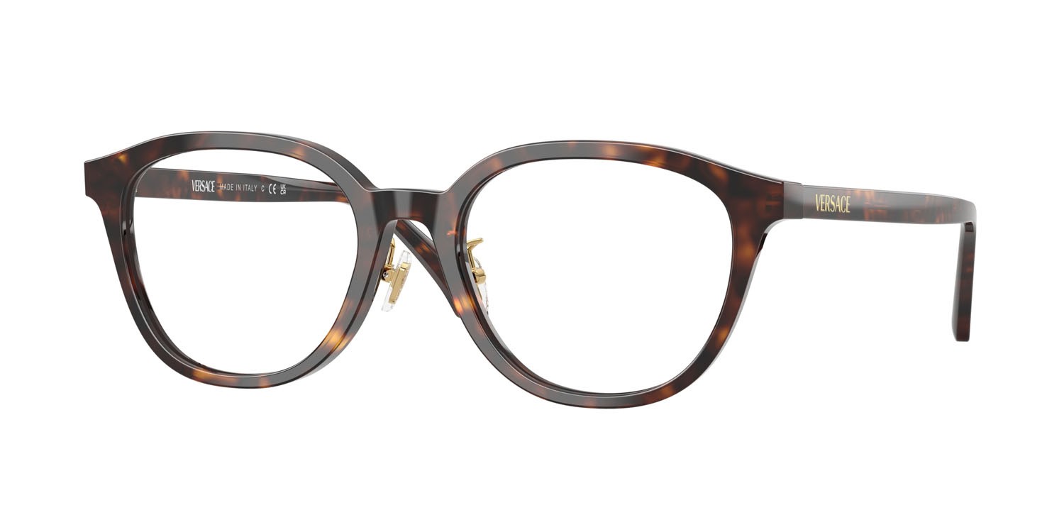 Occhiali da vista Versace VE 3379D (108) colore havana scuro forma pantos lenti lente demo