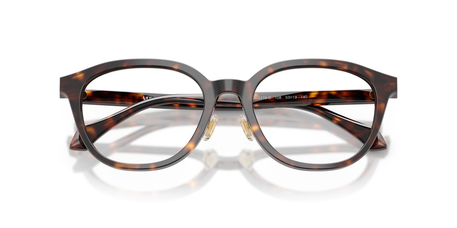 Occhiali da vista Versace VE 3379D (108) colore havana scuro forma pantos lenti lente demo