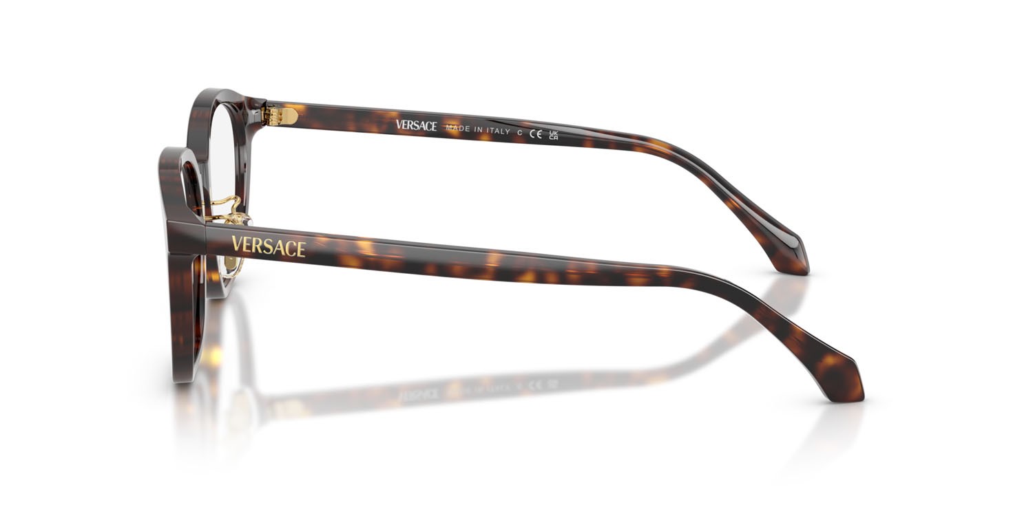 Occhiali da vista Versace VE 3379D (108) colore havana scuro forma pantos lenti lente demo