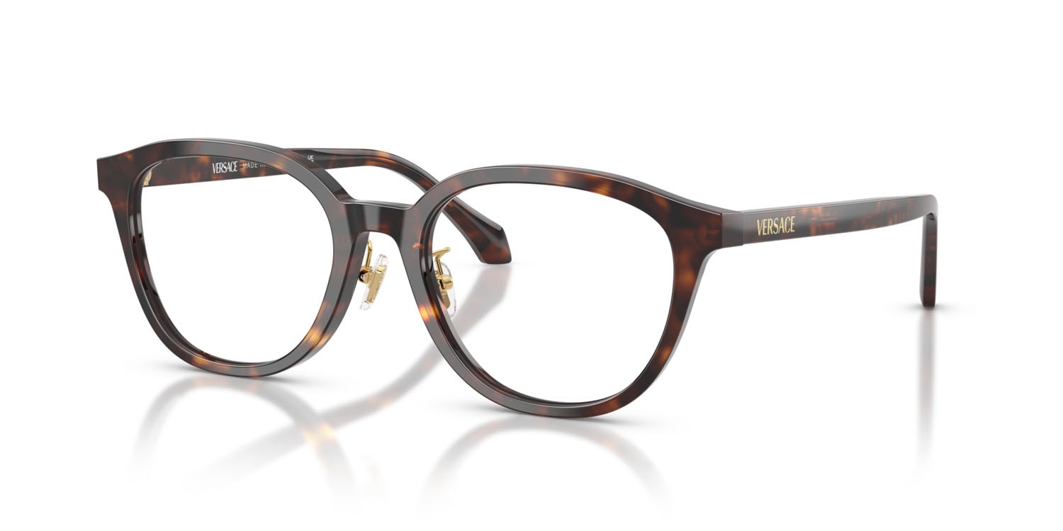 Occhiali da vista Versace VE 3379D (108) colore havana scuro forma pantos lenti lente demo