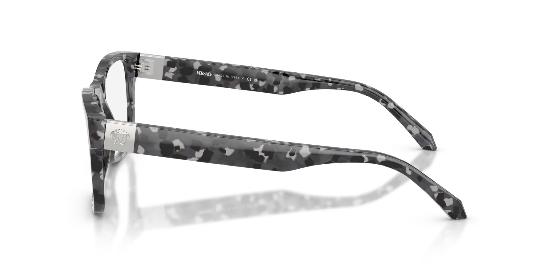 Eyeglasses Versace VE 3380 (5546) color grigio nero tartarugato shape square lenses lente demo
