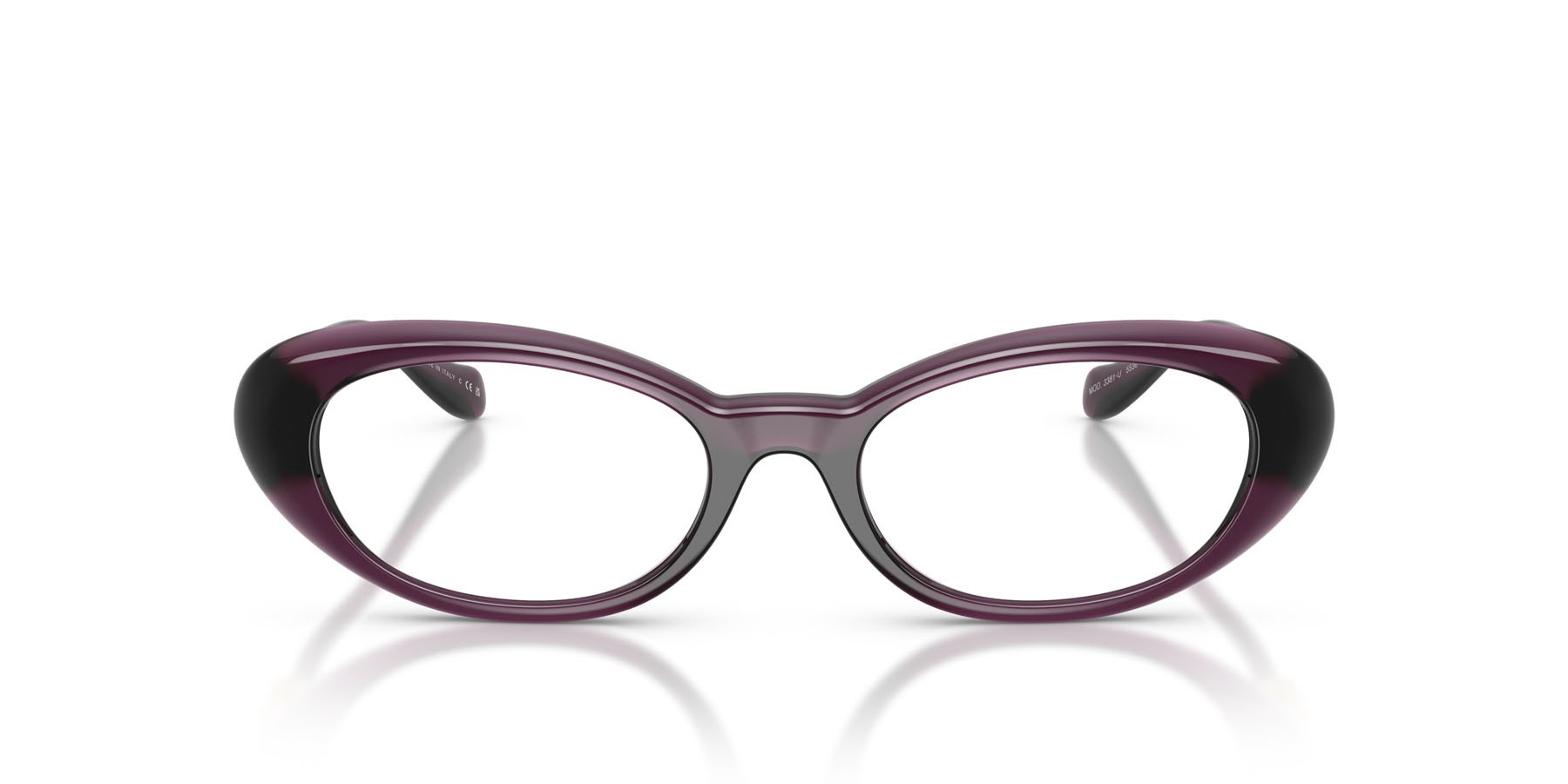 Occhiali da vista Versace VE 3381U (5536) colore viola opalino forma ovale lenti lente demo