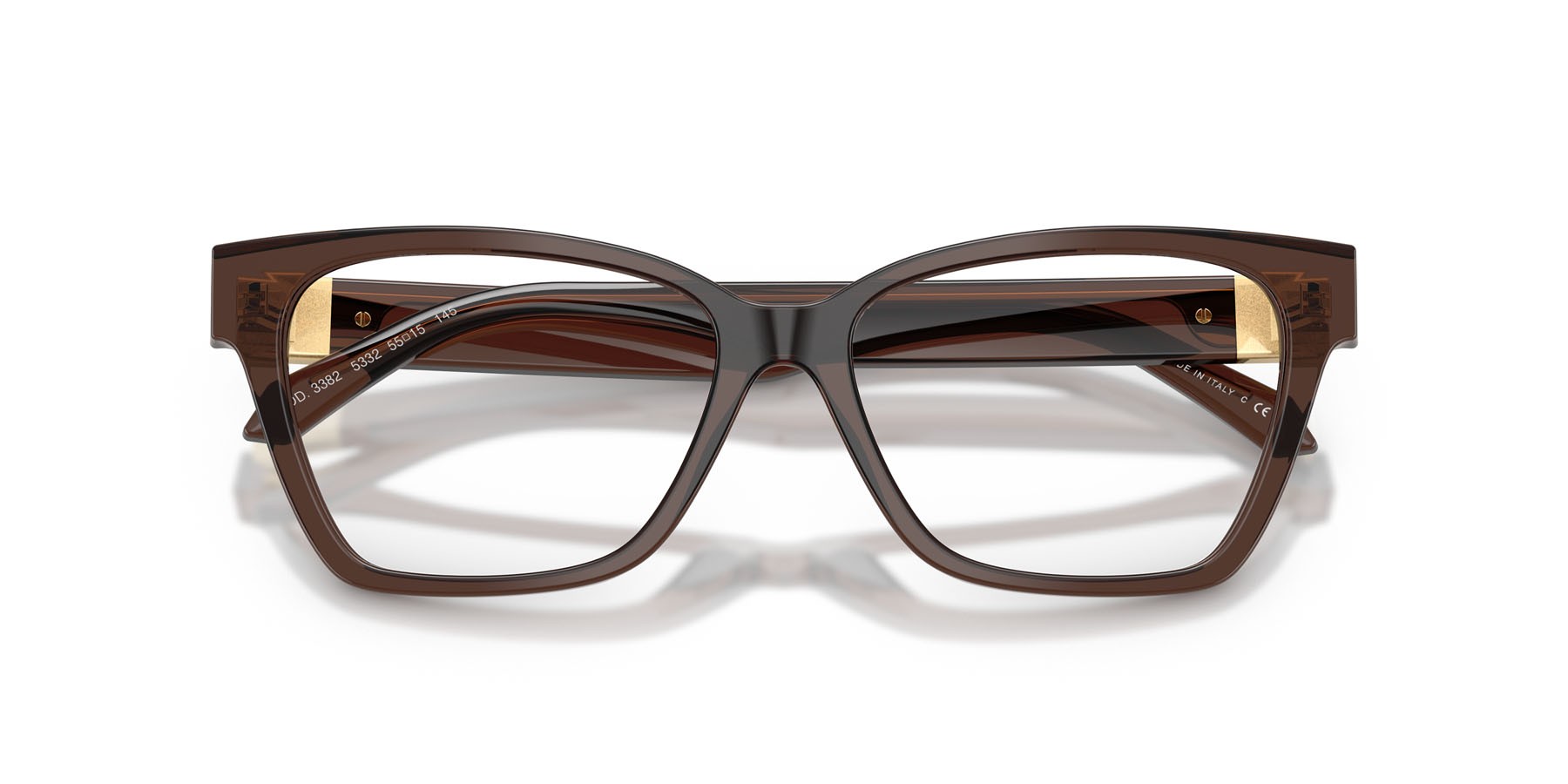 Occhiali da vista Versace VE 3382 (5332) colore marrone trasparente forma cat eye lenti lente demo