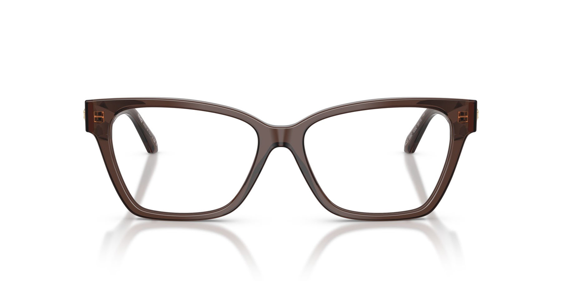 Occhiali da vista Versace VE 3382 (5332) colore marrone trasparente forma cat eye lenti lente demo
