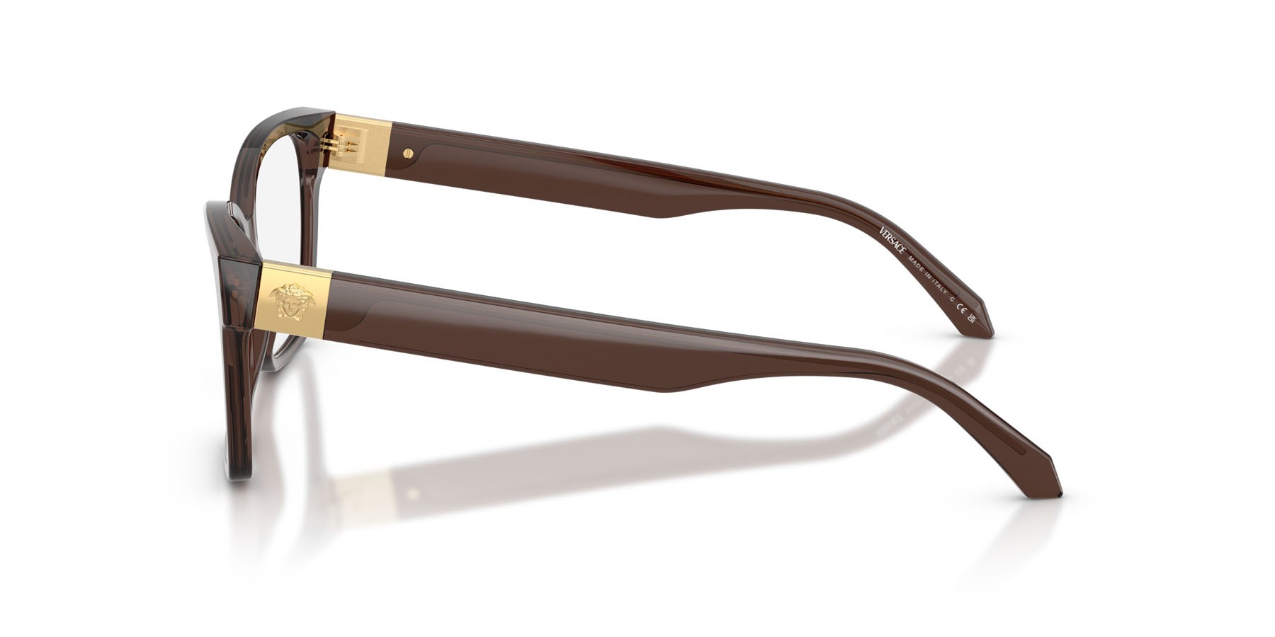 Occhiali da vista Versace VE 3382 (5332) colore marrone trasparente forma cat eye lenti lente demo
