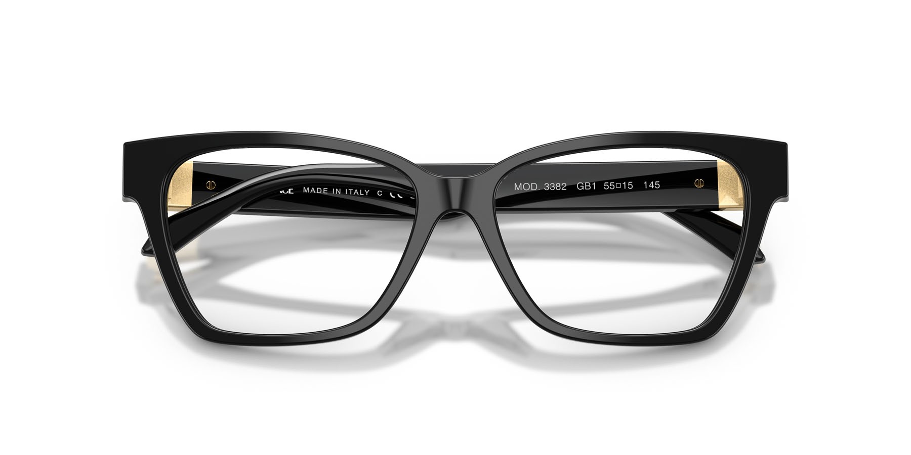 Eyeglasses Versace VE 3382 (GB1) color nero shape cat eye lenses lente demo